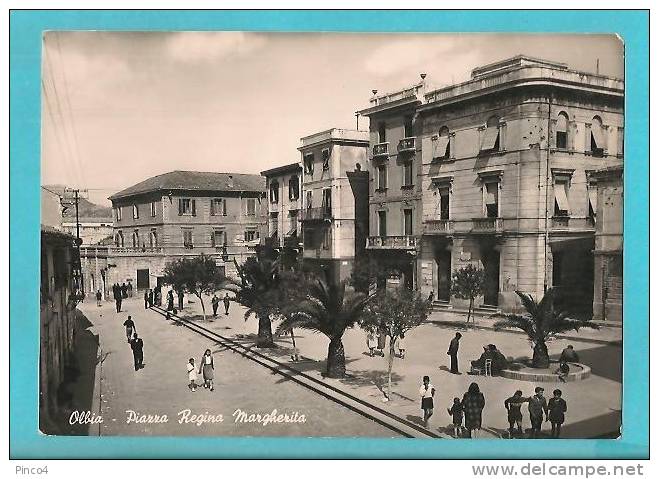 OLBIA PIAZZA REGINA MARGHERITA CARTOLINA FORMATO GRANDE VIAGGIATA - Olbia