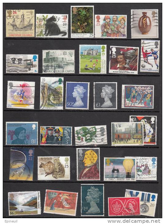 GB LOT DE 50 TIMBRES OBLITERES - Collections