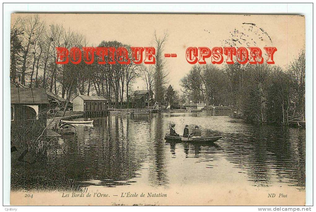 ECOLE De NATATION - Cliché ND N°204 Voyagée 1908 - Dos Scané - Swimming