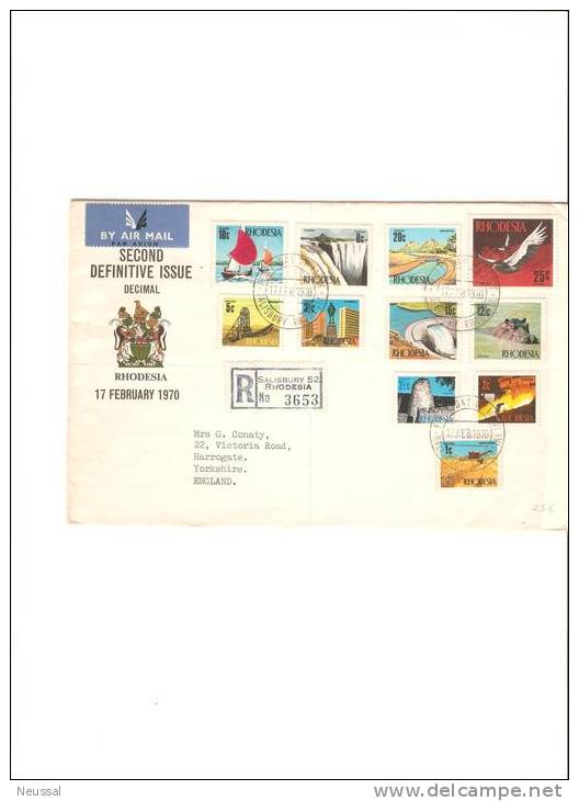 Carta De Rhodesia 1970 - Rhodesien (1964-1980)