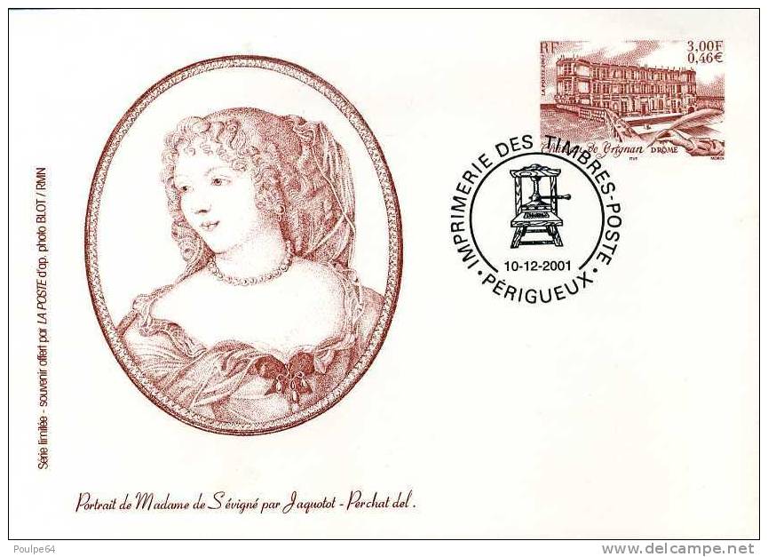 Imprimerie Des Timbres à Périgueux - Portrait De Madame De Sévigné - Pseudo-entiers Officiels