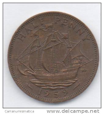 GRAN BRETAGNA HALF PENNY 1959 - C. 1/2 Penny