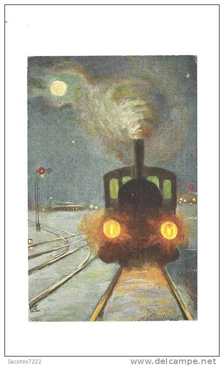 - Raphaël Tuck -EISENBAHN BEI NACHT " TRAIN - - Tuck, Raphael