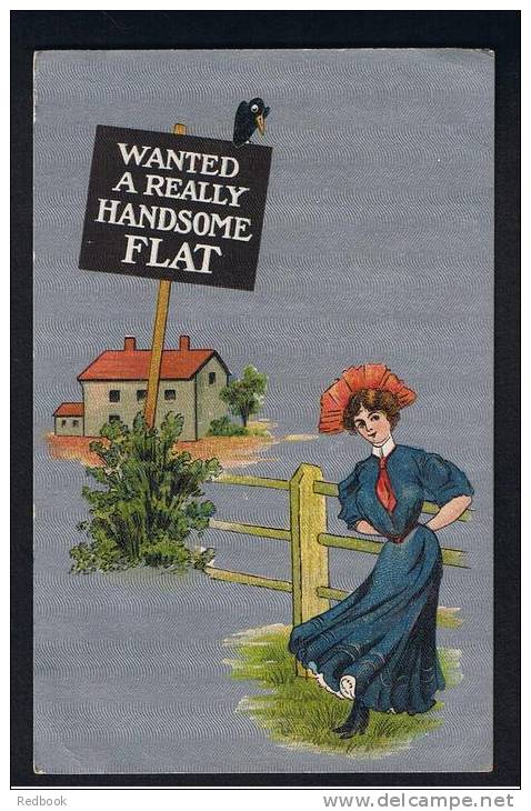 RB 888 -  Unusual Early Humorous Postcard - "Wanted A Really Handsome Flat" - Estate Agents Interest - Fumetti