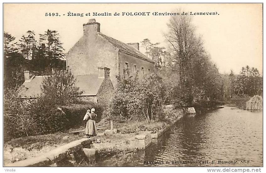Finistère : Réf : M -12-0046 : Le Folgoët Le Moulin à Eau - Pont L'Abbe