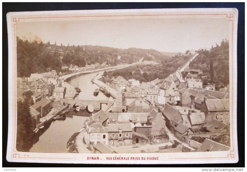 PHOTOGRAPHIE CARTONNEE XIXeme : DINAN VUE GENERALE PRISE DU VIADUC BRETAGNE - Other & Unclassified