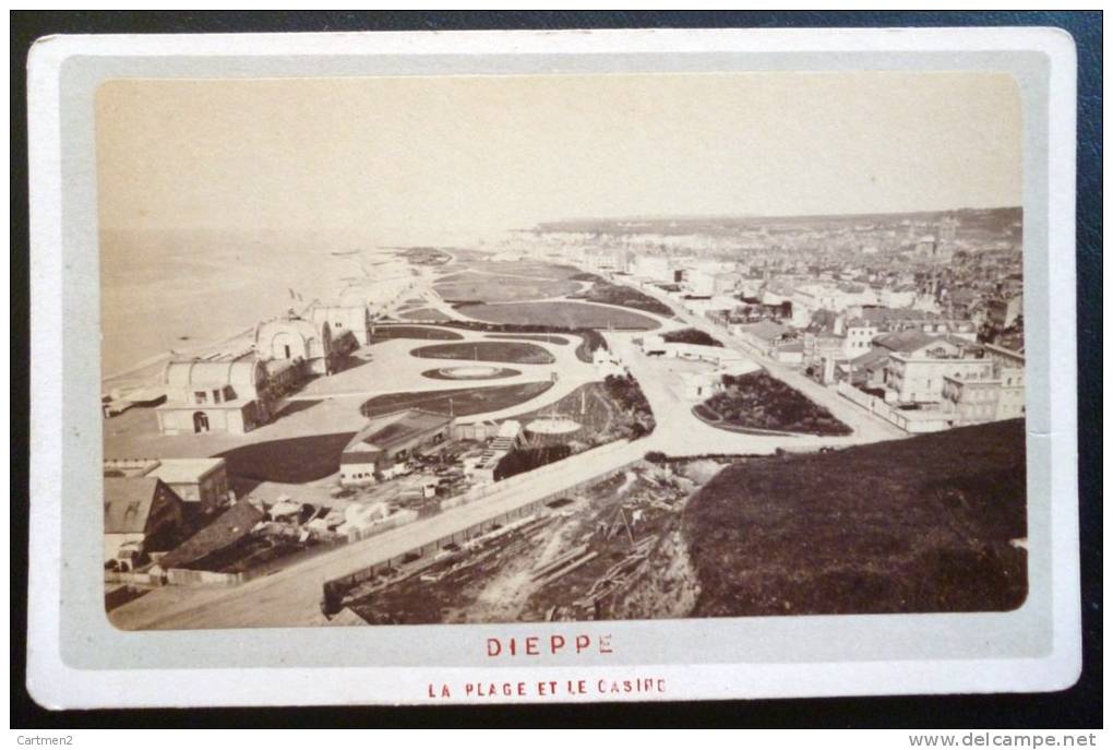 PHOTO CDV XIXeme : DIEPPE LA PLAGE ET LE CASINO 76 - Other & Unclassified