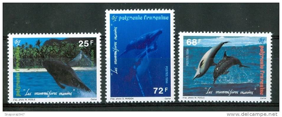 1994 Polinesia Vita Marina Marine Life Pesci Fish Fische Poissons Set MNH** Po7 - Dauphins