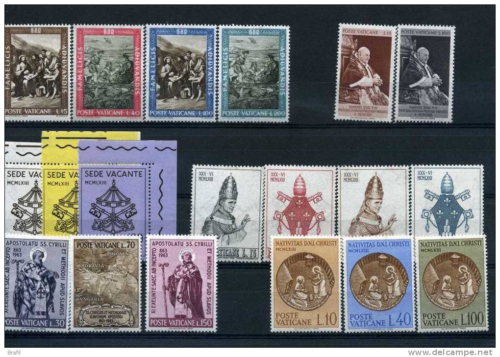 1963 Vaticano Annata Completa 19 Sellos (**) - Neufs