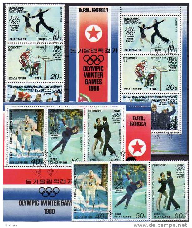 Olympia Lake Placid 1979 Korea 1941/6 ZD Plus 2KB O 27€ Paarlauf Eislauf Eishockey Langlauf Bf Bloc Olympic Set Of Corea - Invierno 1980: Lake Placid