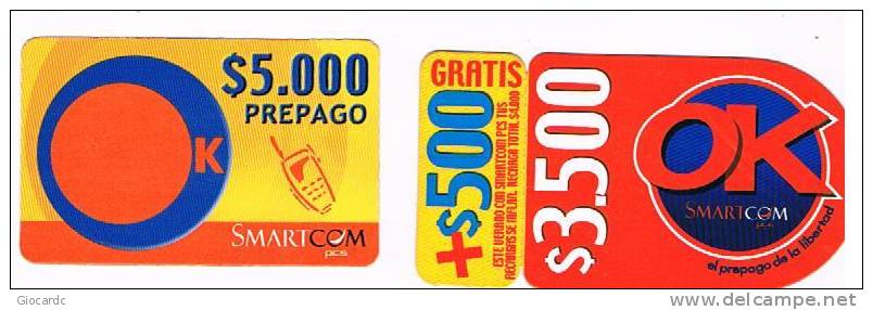 CILE (CHILE) - SMART COM   (RECHARGE GSM) -  LOT OF 2 DIFFERENT            - USED   -  RIF. 441 - Cile