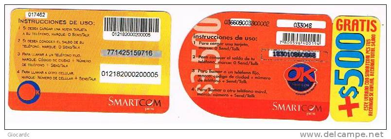 CILE (CHILE) - SMART COM   (RECHARGE GSM) -  LOT OF 2 DIFFERENT            - USED   -  RIF. 441 - Chili