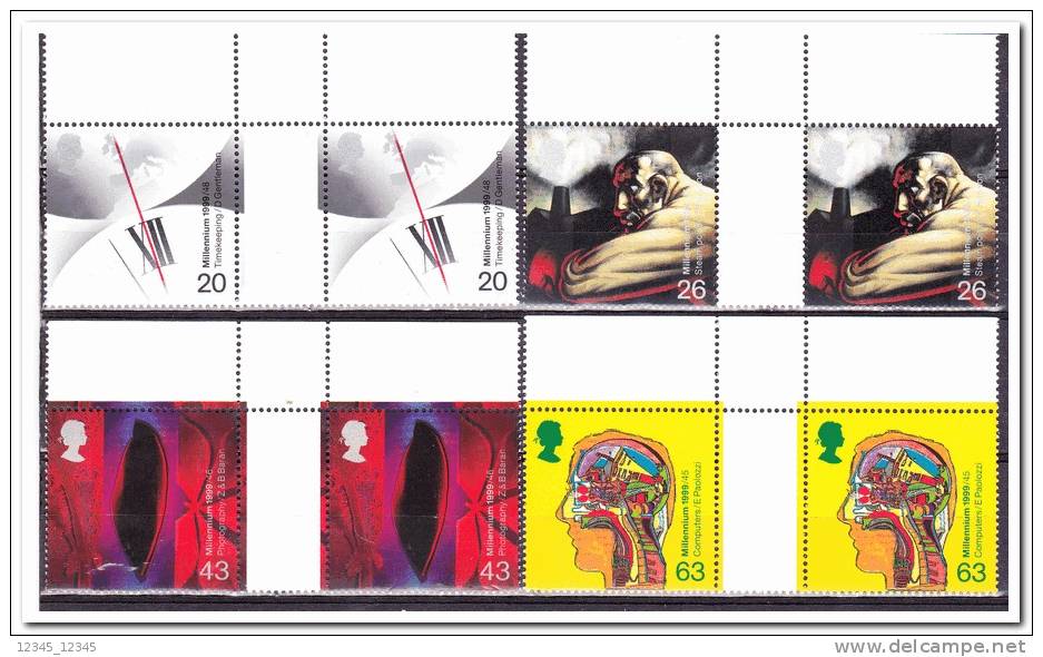 Engeland 1999 Postfris MNH Inventions And Developments Gutterpairs - Nuevos