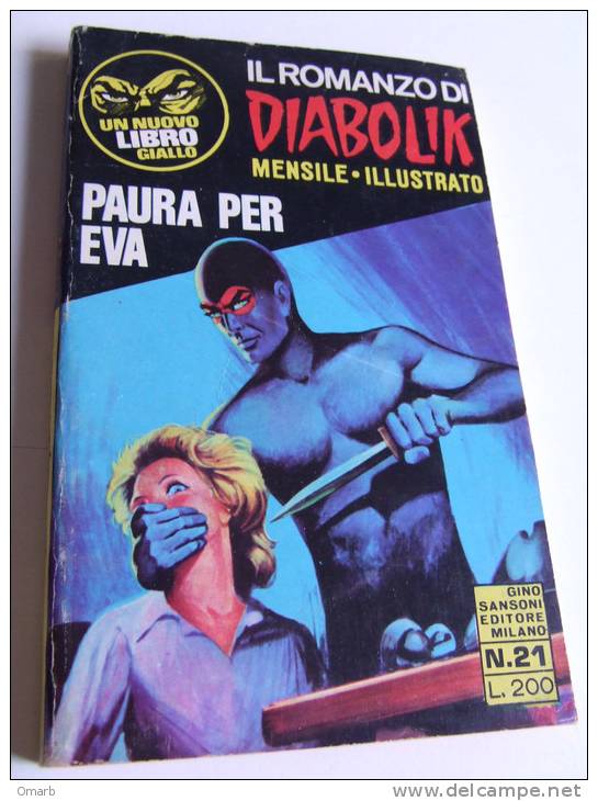 P070 Romanzo Diabolik, Paura Per Eva, Kant, Mensile Illustrato, Sansoni Editore, 21 Febbraio 1970, Buonissime Condizioni - Abenteuer