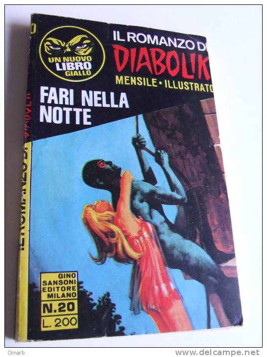 P072 Romanzo Diabolik, Fari Nella Notte, Mensile Illustrato, Sansoni Editore, N.20 Gennaio 1971, Buonissime Condizioni - Action & Adventure