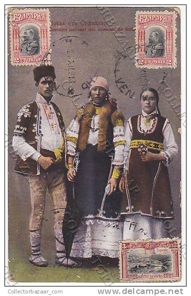 BULGARIA COSTUMES 1914 POSTCARD ESPERANTO TO URUGUAY SIMO SIMOFF CONSUL Cpa AK - Esperanto