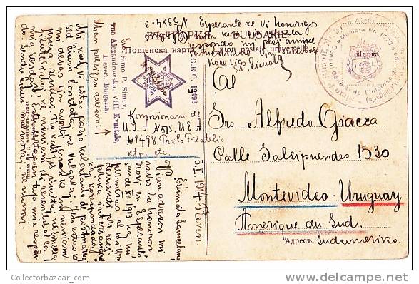 BULGARIA COSTUMES 1914 POSTCARD ESPERANTO TO URUGUAY SIMO SIMOFF CONSUL Cpa AK - Esperanto