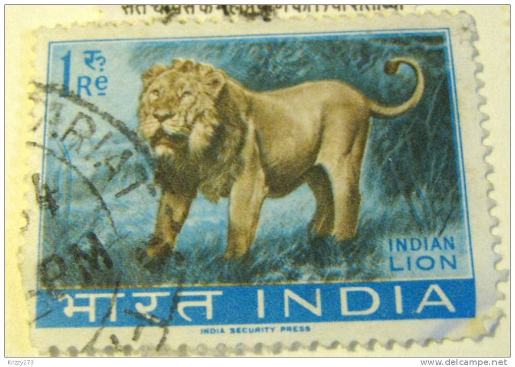 India 1963 Wildlife Indian Lion 1r - Used - Oblitérés