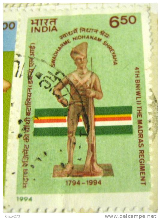 India 1994 4th BN(WLI) The Madras Regiment 6.50 - Used - Oblitérés