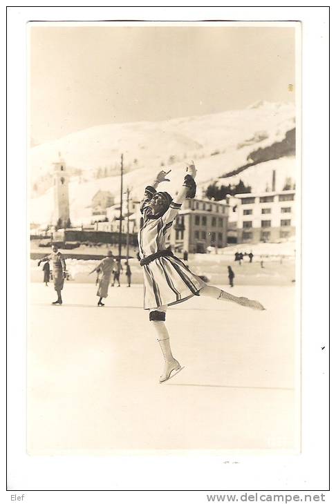 Patinage Artistique: Patineuse, Années 30 , Suisse . Carte Photo, TTB !!!!! - Figure Skating