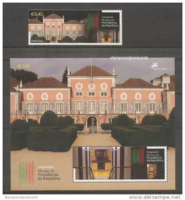 Portugal Palais Présidentiel De Belem Architecture Musée 2004 Timbre + Bloc ** Portugal Presidential Palace Museum ** - Neufs