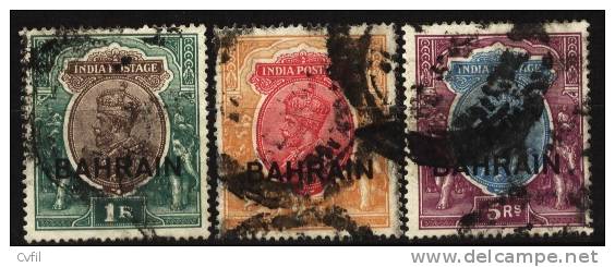 BAHRAIN 1933 - The Three Top Values Of The Set Of GEORGE V, Overprinted. Used. - Bahrein (...-1965)