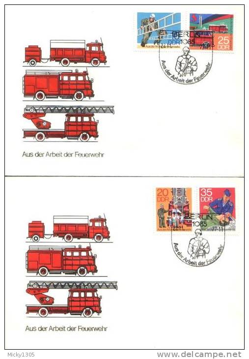 DDR / GDR - Mi-Nr 2276/2280 FDC (l315)- - Feuerwehr