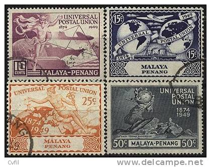 MALAYA - PENANG 1949 - 75º Anniversary Of UPU. Complete Set Of Four, Used. - Penang