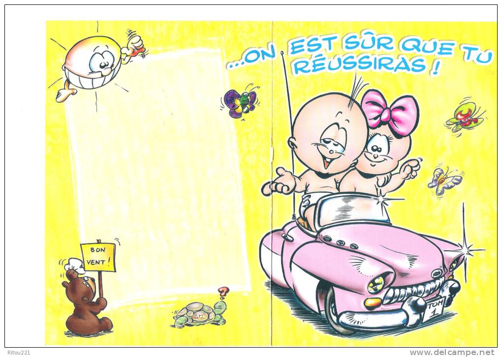 Humour Bébé Amoureux Ours Tortue Papillon Vélo Bicyclette Voiture Américaine Rose TOM 1 - Couche - Turtles