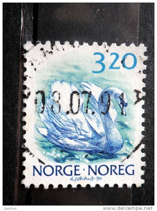 Norway - 1990 - Mi.nr.1038 - Used - Nature - Birds - Mute Swan - Cygnus Olor - Definitives - Used Stamps