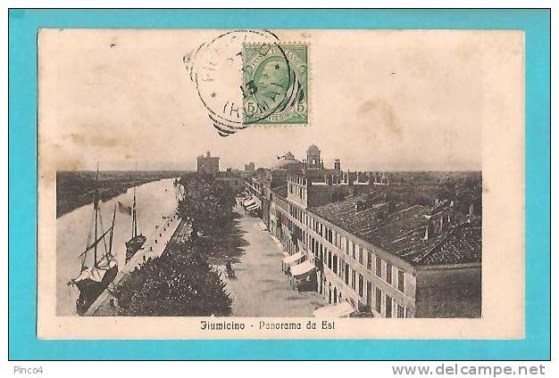 FIUMICINO PANORAMA DA EST CARTOLINA FORMATO PICCOLO VIAGGIATA NEL 1913 - Fiumicino