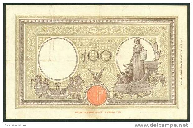 ITALIA , 100 LIRE  9.12.1942. - 100 Lire