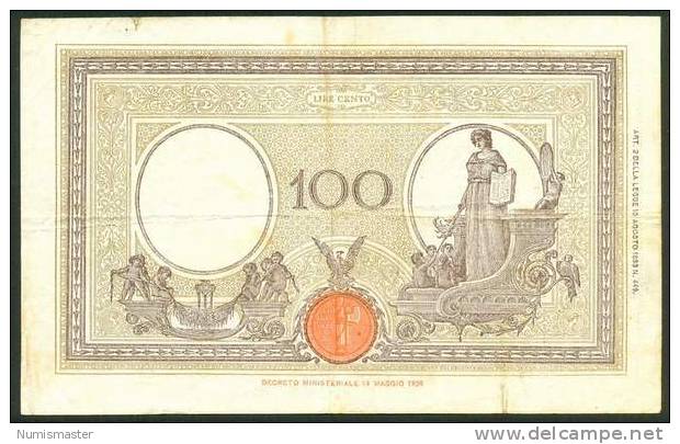 ITALIA , 100 LIRE  9.12.1942. - 100 Liras