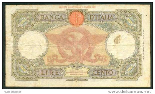 ITALIA , 100 LIRE  23.10 1940. - 100 Liras