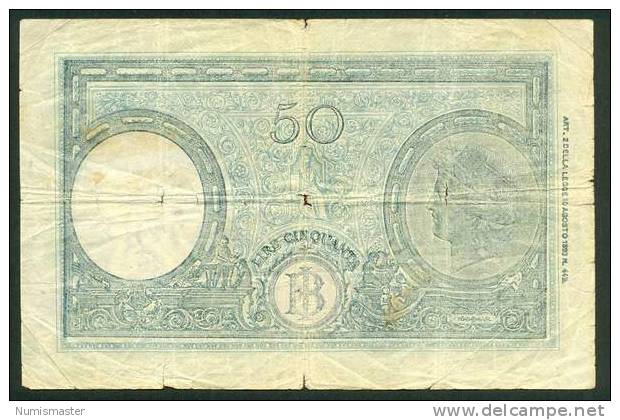 ITALIA , 50 LIRE  8.10 1943. - 50 Lire