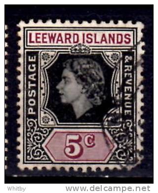 Leeward Islands 1954 5p Queen Elizabeth Issue #138 - Leeward  Islands