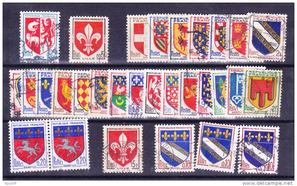 France  Lot En Plaquette Blasons - Collections