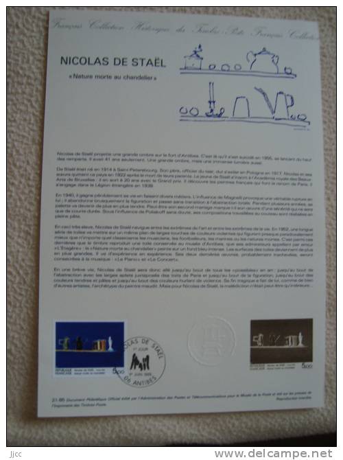 FRANCE- Nicolas De STAEL- Nature Morte Au Chandelier - 1985 - Bon état - Documents Of Postal Services