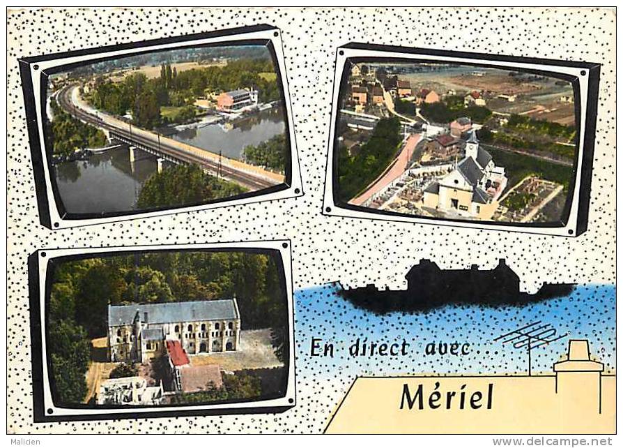 Val D Oise - Grd Format - Ref G947- Meriel - Carte Multivues   -carte Bon Etat - - Meriel