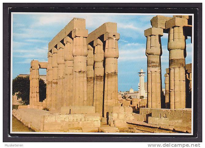 Egypt Egypte CPA Luxor Tempil Uncancelled Stamp (2 Scans) - Louxor