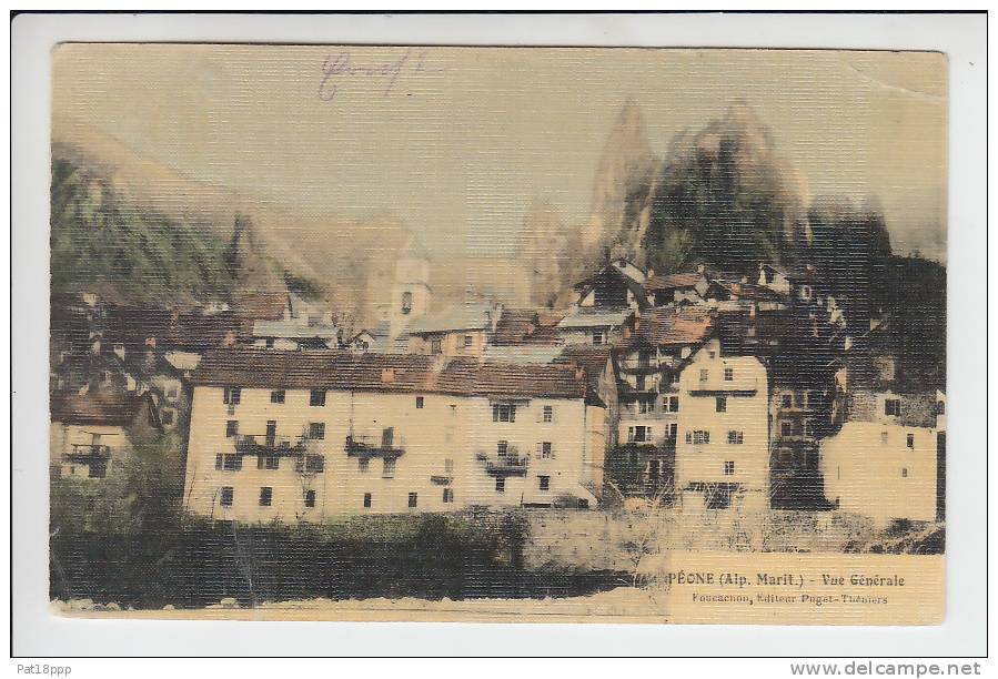 PEONE 06 - Vue Générale. Jolie CPA CPSM Vernie (1913) A Priori Rare (Editeur Foucachon Puget Théniers) - Alpes Maritimes - Autres & Non Classés