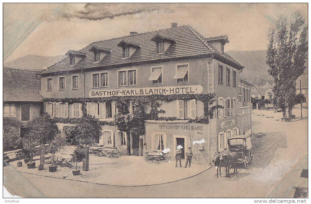 Ottrott, Elsass, Gasthof Hotel "Zum Grünen Baum" Karl Blanck, Um 1908 - Elsass