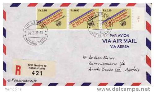 ONU  Geneve - 1981   ~  N° 96 X 3 Ex Oblitérés ... Via Aerea - Lettres & Documents