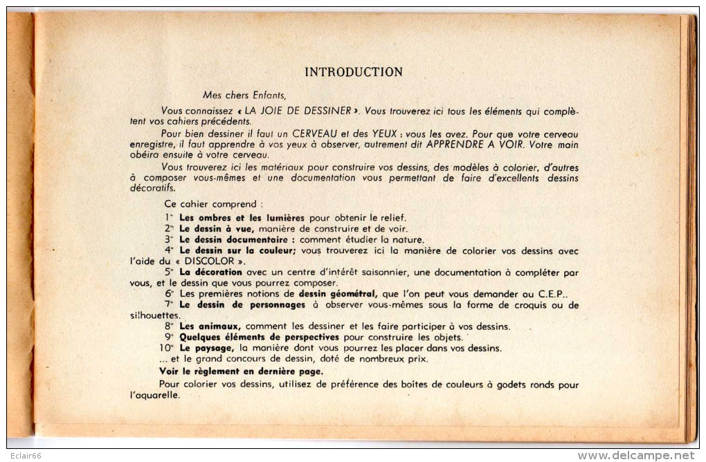 Dessiner C'est La Joie De Vivre - Ecole C E P Avec Methode Moderne De Dessin R BRESSON à Paris -année 1953 -35 Pages - 6-12 Years Old