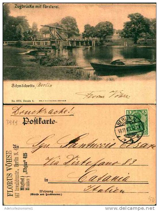 3999) Germania Cartolina Viaggiata Nel 1903 Berlino-schmsckwitz--zugbrucke--mit--forsterei - Schmöckwitz