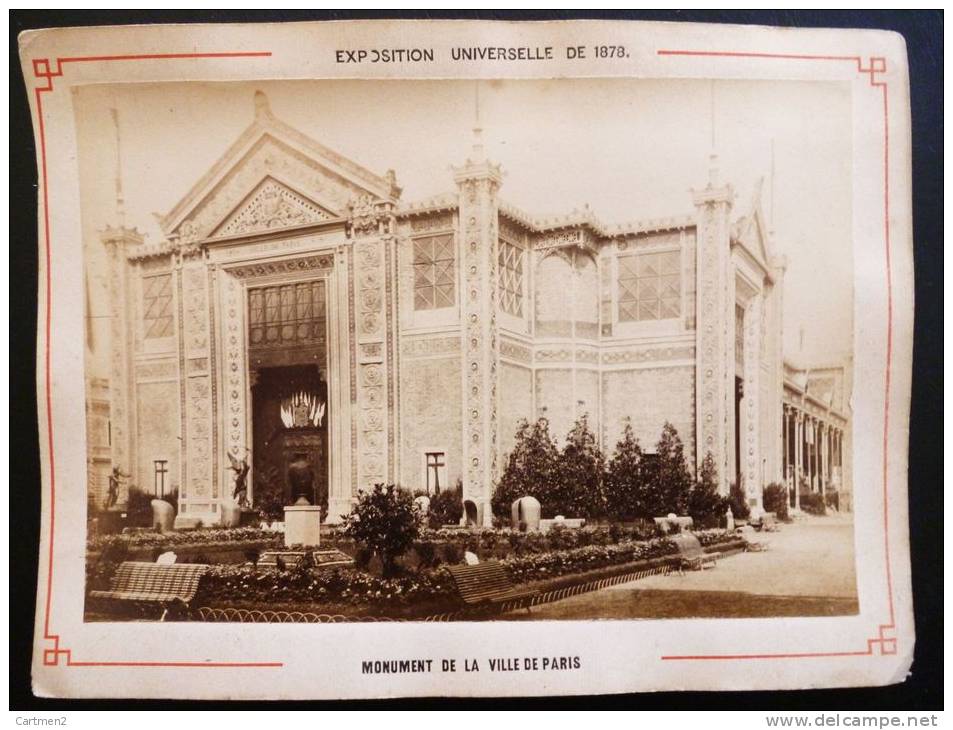 PHOTOGRAPHIE 1878 : EXPOSITION UNIVERSELLE DE PARIS MONUMENT DE LA VILLE DE PARIS - Autres & Non Classés