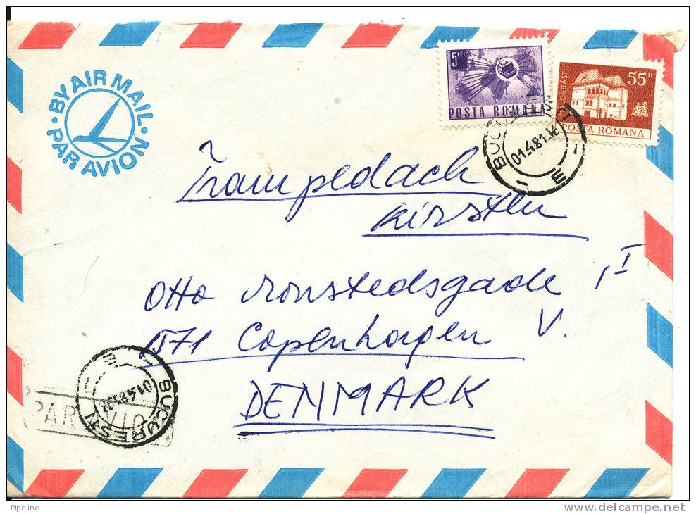 Romania Air Mail Cover Sent To Denmark 1-4-1981 - Briefe U. Dokumente