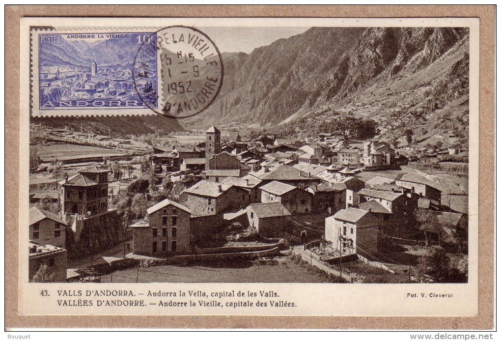 ANDORRE - VALLEES D'ANDORRE - 43 - ANDORRE LA VIEILLE - MAISON DES VALLEES - 11 SEPT 1952 - éd. Claverol - Usati