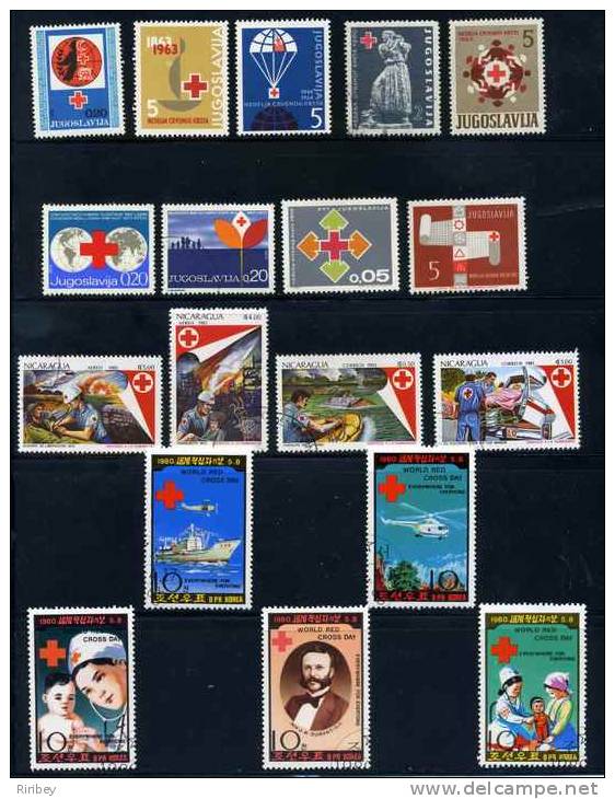 Lot Timbres Thème CROIX ROUGE / Stamp RED CROSS / - Cruz Roja