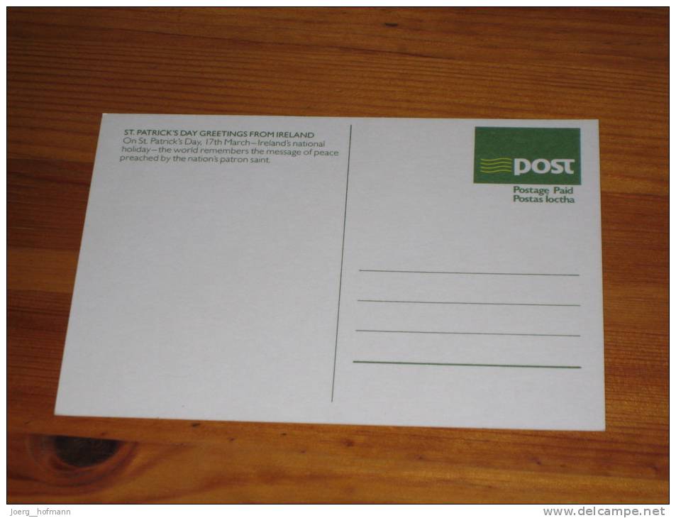 Ireland Irland Irish Postal Stationery Card St. Patrick Cards 1984 Ganzsache  An Post Unused ** Mint  PEACE - Postwaardestukken
